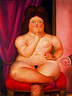 Fernando Paintings - Mujer sentada 02 by Fernando Botero